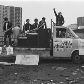 Unemployment Demo – Glasgow, 1981, by Sandra George