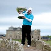 Bob MacIntyre shows off the trophy after winning the Alfred Dunhill Links Championship last year