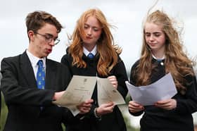 Pupils find out their exam marks.