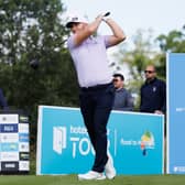 Daniel Young, last year’s winner, tees off in the final round of the Scottish Challenge supported by The R&A SCHLOSS Roxburghe near Kelso