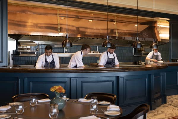 Chefs at work in the Road Hole restaurant at the Old Course hotel in St Andrews