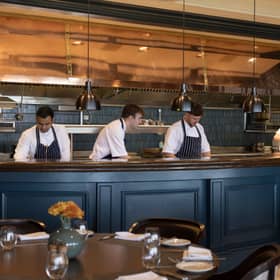 Chefs at work in the Road Hole restaurant at the Old Course hotel in St Andrews