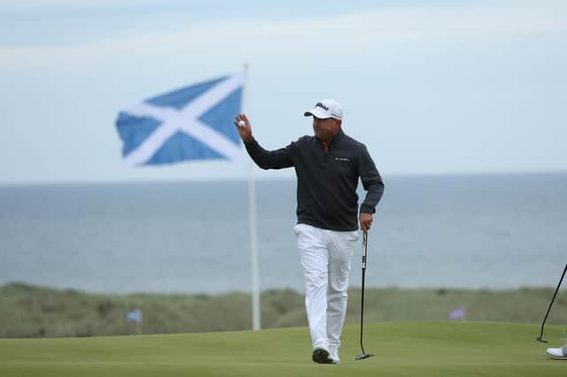 South African  Darren Fichardt holds a four-shot lead heading into the final round of the Staysure PGA Seniors Championship at Trump International Golf Links in Aberdeenshire 