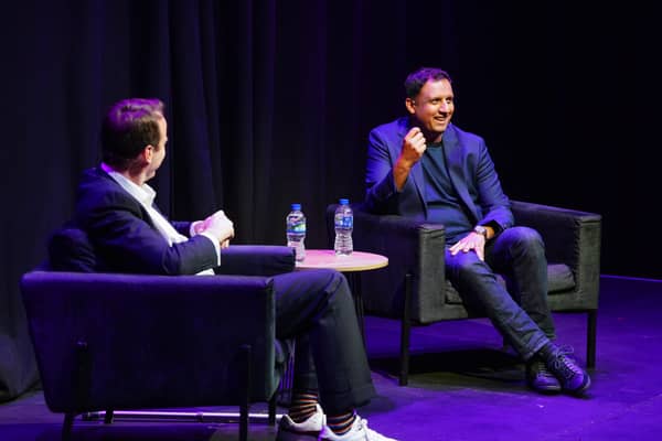 Anas Sarwar speaking on Matt Forde's Political Party at the Edinburgh Fringe