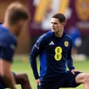 Robbie Ure during a Scotland Under-21 MD-1 training session at Fir Park