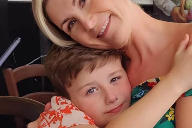 Mhari Douglas with son Jacob