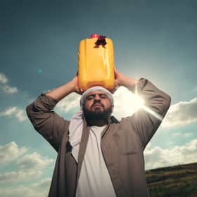 Palestinian playwright, performer and stand-up comedian Alaa Shehada in his Fringe First winning show The Bridge