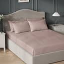 I changed almost all my bedding to M&S and the finished bed now has a luxurious, upmarket hotel feel. Pictured is the Egyptian Cotton 400 Thread Count Silky set in blush pink.