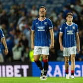 Rangers captain Lawrence Shankland at full-time after his team were knocked out of the Europa League by Jagiellonia Bialystok. (Photo by Craig Williamson / SNS Group)