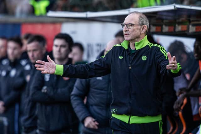 Celtic manager Martin O'Neill shows his frustration during the defeat by Dundee United at Tannadice in March. (Photo by Craig Foy / SNS Group)