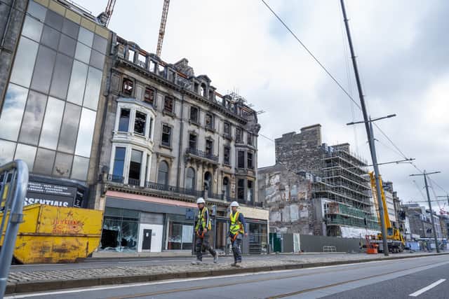 The site of the Princes Street fire