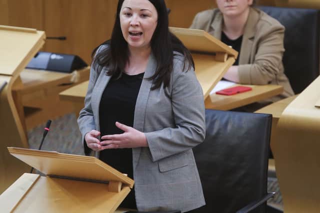 Monica Lennon speaking in Holyrood