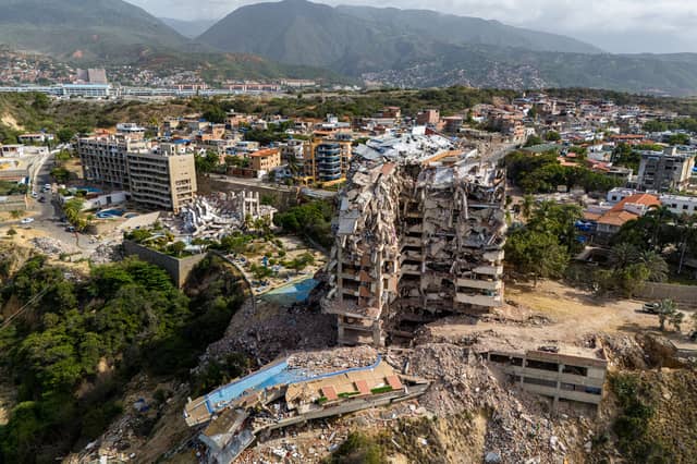 An area affected by the collapse of structures after the earthquake of June 24, in Catia La Mar, Venezuela