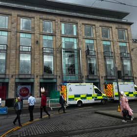 Emergency services are on the scene of an ongoing incident outside Harvey Nichols in St Andrew Square