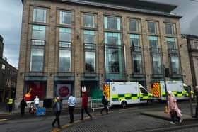 Emergency services are on the scene of an ongoing incident outside Harvey Nichols in St Andrew Square