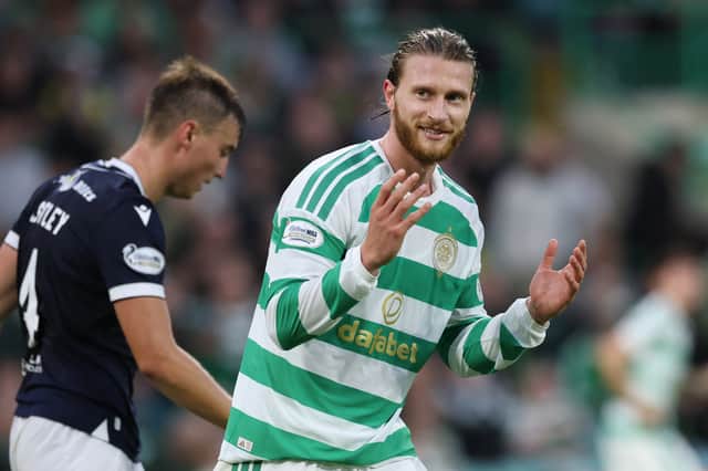 Kasper Hogh has had an impressive start to life at Celtic following his £11million summer move from Bodo/Glimt.