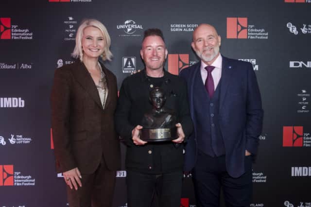 L to R: Emma Boa (EIFF Festival Producer), Kieron J Walsh and Jason Connery.