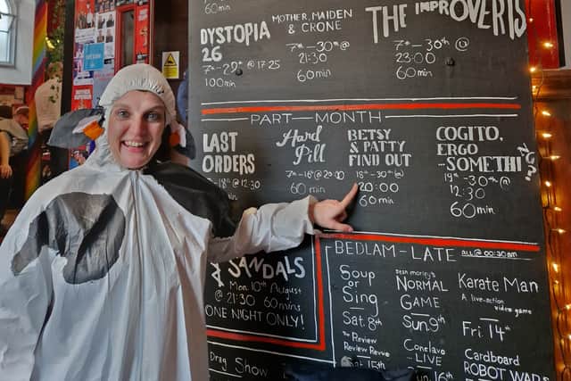 Arts correspondent Jane Bradley played the part of a cow.