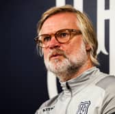 Manager Steven Pressley during a Dundee press conference at the Gardyne Training Centre, on August 21, 2026. (Photo by Craig Foy / SNS Group)