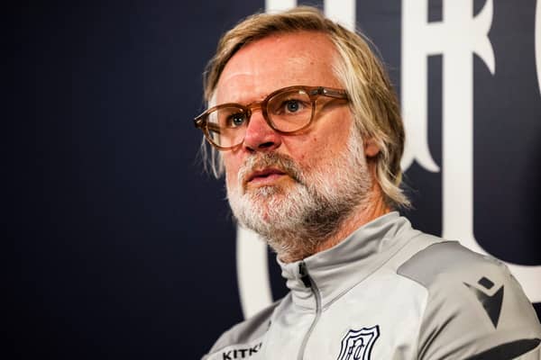 Manager Steven Pressley during a Dundee press conference at the Gardyne Training Centre, on August 21, 2026. (Photo by Craig Foy / SNS Group)