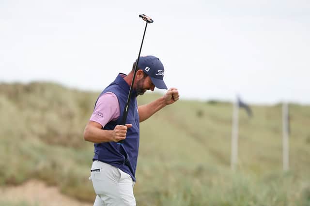 Scott Jamieson celebrates his sweet success on Scottish soil at Trump International Golf Links in Aberdeenshire 