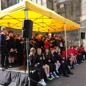 Tweedbank Primary pupils on the Fringe Community Stage
