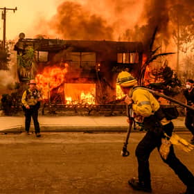 Last year's devastating wildfire in Los Angeles resulted in billions of pounds of damage, affecting insurance premiums (Picture: Josh Edelson)