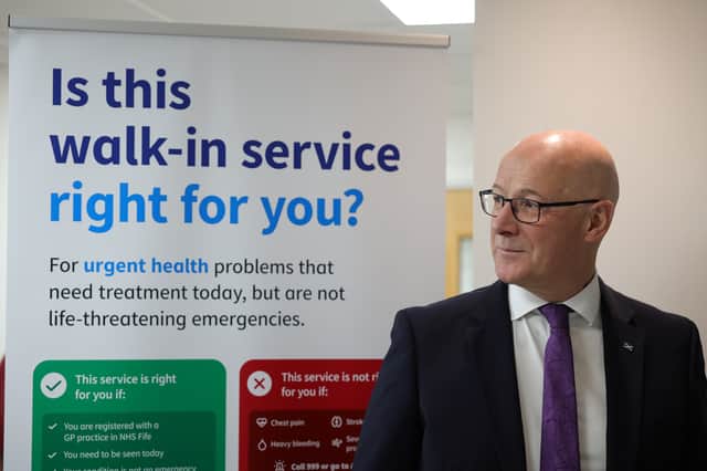 John Swinney has opened the Scottish government's 11th walk-in GP clinic
