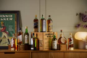A cross section of the Johnnie Walker collection that'll be auctioned in September