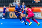 Scotland captain Sarah Robertson on the attack against Japan in the 11th-12th place play-off at the FIH World Cup in the Netherlands.