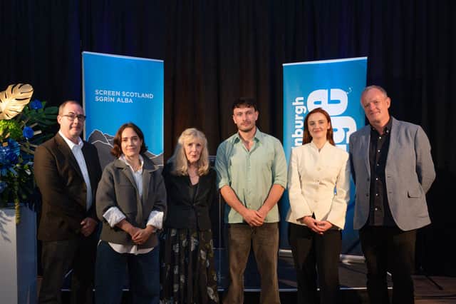From left, David Smith of Screen Scotland, Rowan Woods, Lynda Myles, Richard Gadd, Cabinet Secretary for Culture, Education and Gaelic Mairi McAllan and Tony Lankester of the Edinburgh Fringe Society
