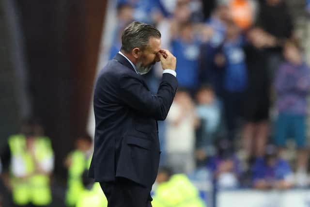 Rangers manager Derek McInnes will come under pressure after the European defeat by Jablonec. (Photo by Ian MacNicol/Getty Images)