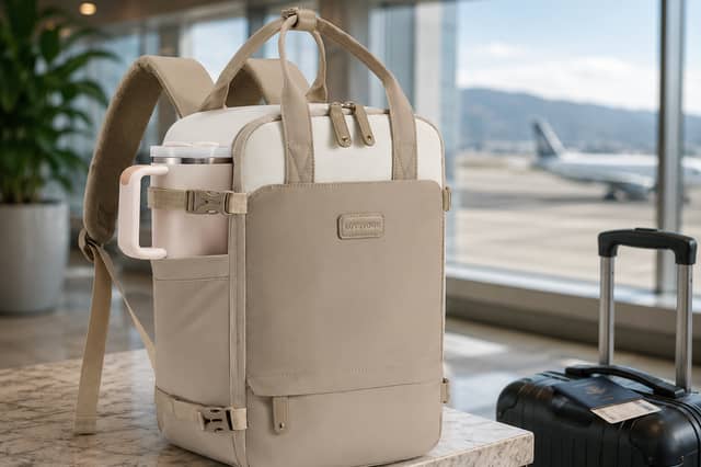 The LOVEVOOK Ryanair-friendly cabin backpack is currently reduced to £18.98 on Amazon.