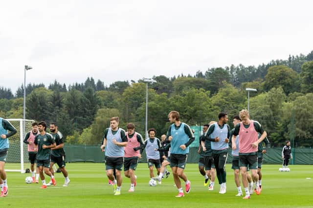 Celtic train ahead of Saturday's match against Falkirk.