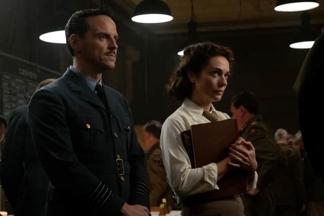 Andrew Scott as Captain James Stagg and Kerry Condon as Captain Kay Summersby in director Anthony Maras' PRESSURE, a Focus Features release. Credit: Alex Bailey/Focus Features/STUDIOCANAL  © 2026 All Rights Reserved.