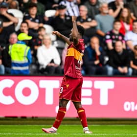 Motherwell's Jardell Kanga celebrates as he scores to make it 3-3 during a William Hill Premiership match between St Mirren and Motherwell