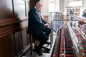 John Swinney tried a loom at the Harris Tweed Authority in Stornoway in April during a pre-election visit to Lewis (Picture: Jane Barlow)