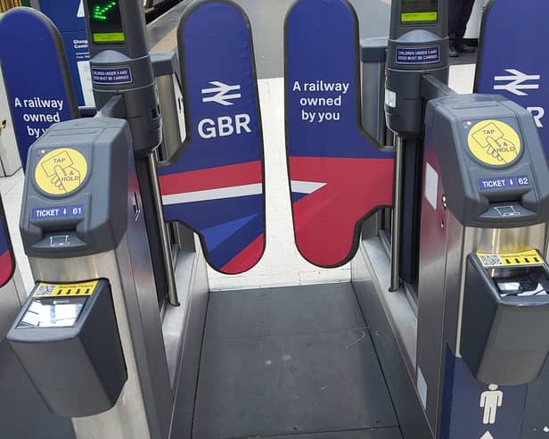 Great British Railways branding was temporarily displayed on ticket gates at Glasgow Central  low level station like on these on the main concourse