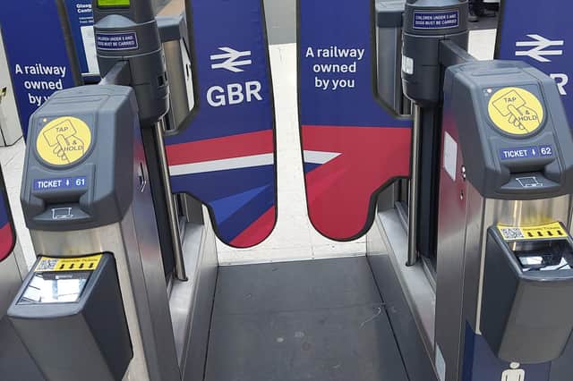 Great British Railways branding was temporarily displayed on ticket gates at Glasgow Central low level station like on these on the main concourse