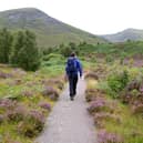 Heading for the Scottish Hills - walker on Creag Meagaidh 