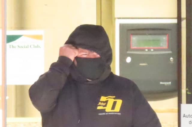 Paul Fraser leaving Edinburgh Sheriff Court