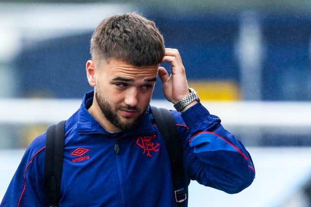 Nicolas Raskin, pictured at the Falkirk Stadium, starts for Rangers tonight.