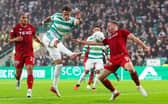 Celtic's Camilo Duran (C) scored one and set up the other two goals in the 3-0 win over Aberdeen.