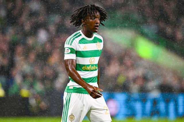 Shim Mheuka made his Celtic debut off the bench in the 3-0 win over Aberdeen after joining from Chelsea on a season-long loan. (Photo by Rob Casey / SNS Group)