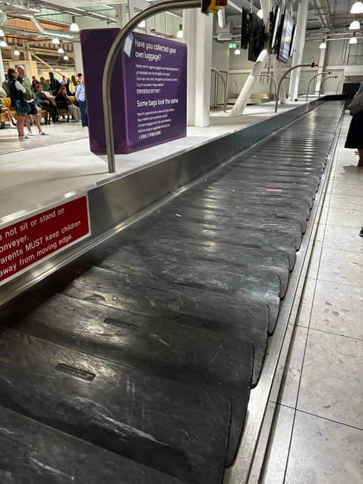 A baggage carousel at Edinburgh Airport at 2.45am on Tuesday - 50 minutes after the flight from Funchal had landed