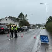 Police cordoned off the road following the incident close to Armadale Academy