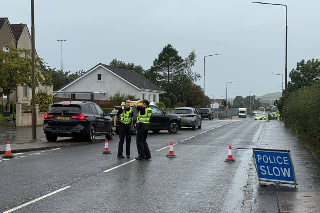 Police cordoned off the road following the incident close to Armadale Academy