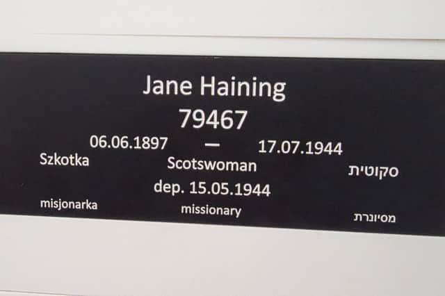 The name of Scottish missionary Jane Haining has now been added to a section of the Auschwitz Birkenau Memorial and Museum's main exhibition