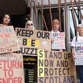 Louise Menzies, Maureen Smith, Hazel McQueen and Hazel Mackie, from the Say No to Larbert AI Data Centre group 