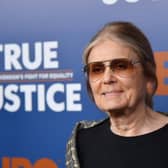 Gloria Steinem, seen in 2019, famously said people should stop talking about how many women are raped and instead talk about 'how many men rape' (Picture: Mike Coppola)